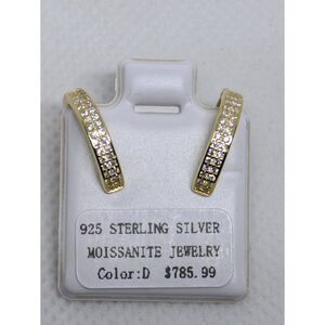 Women’s 0.5ctw VVS D Moissanite Hoop Earrings 14K Gold Over 925 Sterling Silver